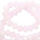 Faceted glass beads 3x2mm disc Oleander pink-pearl shine coating